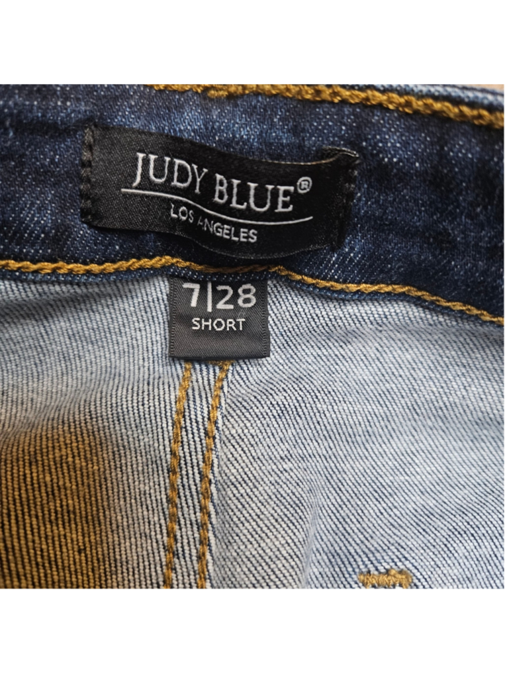Judy Blue 7/28 Short Medium Wash High Rise Flare Jeans - Picture 5 of 8